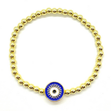 Load image into Gallery viewer, Gold Round Evil Eye Bracelet