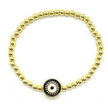 Load image into Gallery viewer, Gold Round Evil Eye Bracelet