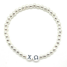Load image into Gallery viewer, Customizable Silver Hematite Sorority Bracelet