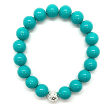 Load image into Gallery viewer, Silver Lava Bead Big Baller Bracelet