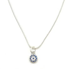 Load image into Gallery viewer, Dainty Blue Crystal Evil Eye Necklace