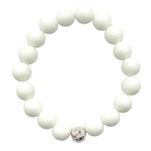 Load image into Gallery viewer, Silver Lava Bead Big Baller Bracelet