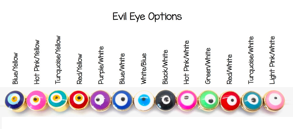 Evil Eye with Clear Quartz and Gold Hematite Beads