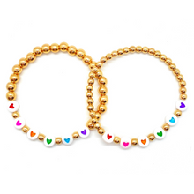 Load image into Gallery viewer, Gold Rainbow Hearts