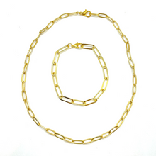 Load image into Gallery viewer, Gold Plated Paper Clip Chain Necklace
