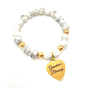 Gemstone "Grandma's Blessings" Gold Charm Bracelet