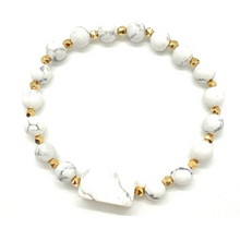 Load image into Gallery viewer, White Howlite Stone Bracelet