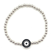 Load image into Gallery viewer, Silver Round Evil Eye Bracelet