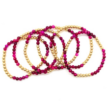 Load image into Gallery viewer, Gold Hematite and Pink Tigers Eye Party Stack