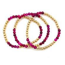 Load image into Gallery viewer, Gold Hematite and Pink Tigers Eye Party Stack