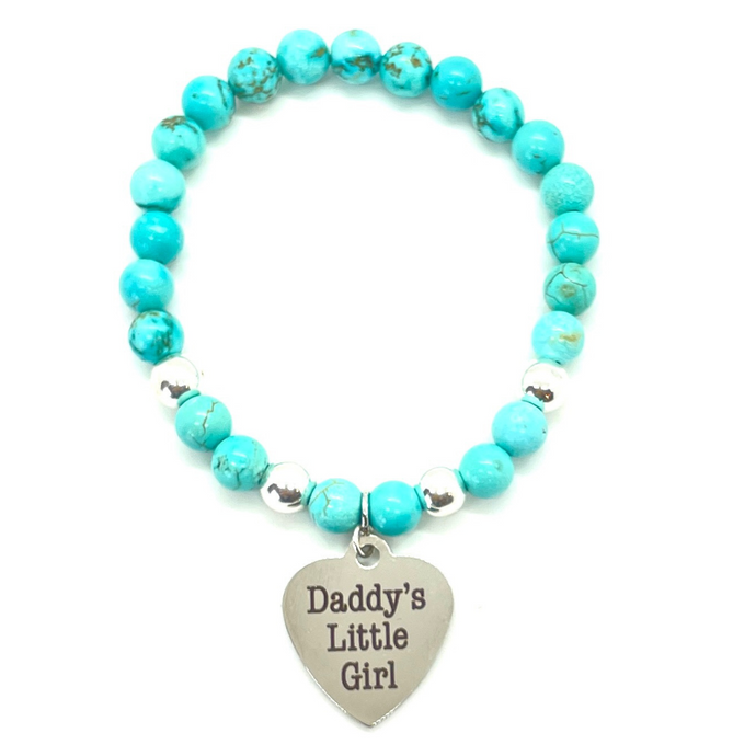 Turquoise Silver Charm Bracelet