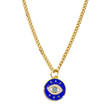 Load image into Gallery viewer, Small Enamel Crystal Evil Eye Necklace