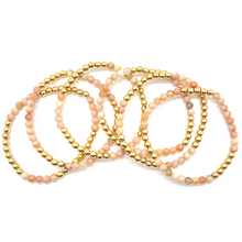 Load image into Gallery viewer, Gold Hematite and Peach Moonstone Party Stack