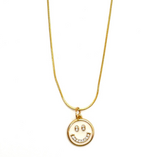 Load image into Gallery viewer, Small Enamel Smiley Face Necklace