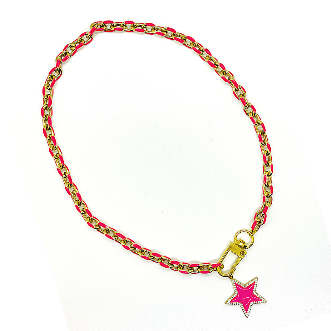 Pink Gold Star Necklace