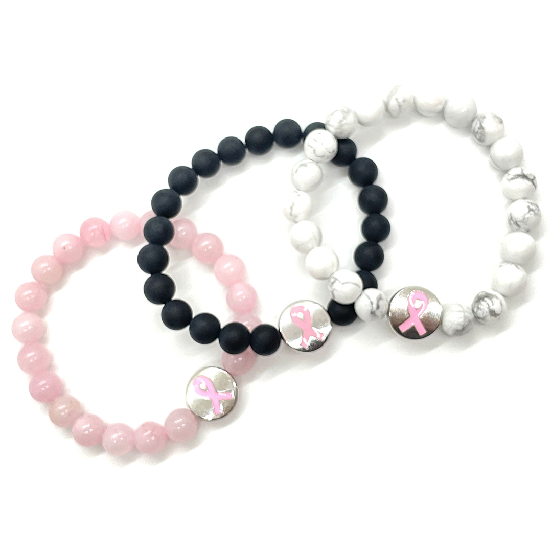 Opal Cats Eye Beaded Bracelet White Pink Ribbon Awareness Baby Jewelry For Breast  Cancer New Arrival Wholesale From Jenniferboutique, $2.12 | DHgate.Com