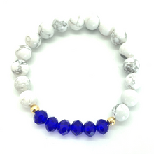 Load image into Gallery viewer, White Howlite &amp; Blue Crystal Gemstone