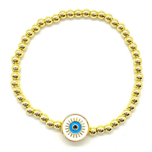 Gold Round Evil Eye Bracelet