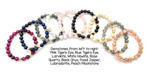 Gemstone "Life is a Journey Best Traveled with Sisters" Silver Charm Bracelet