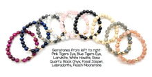 Load image into Gallery viewer, Gemstone &quot;Godmothers are a Blessing&quot; Silver Charm Bracelet