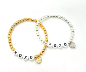 XOXO Heart Charm Bracelet