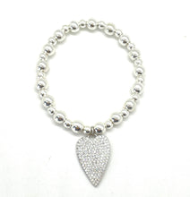 Load image into Gallery viewer, Mini-Baller Pave Crystal Heart Charm Bracelet