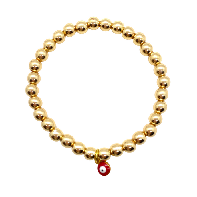 Gold Hematite with Hanging Evil Eye Charm (evil eye available in assorted colors)