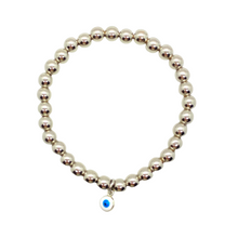 Load image into Gallery viewer, Silver Hematite with Evil Eye (evil eye available in assorted colors)