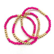 Load image into Gallery viewer, Gold Hematite and Hot Pink Stone Party Stack