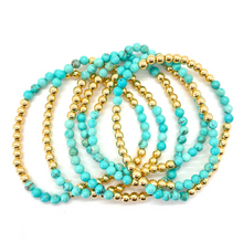 Load image into Gallery viewer, Gold Hematite and Turquoise Party Stack