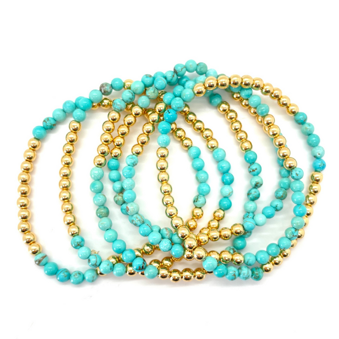 Gold Hematite and Turquoise Party Stack