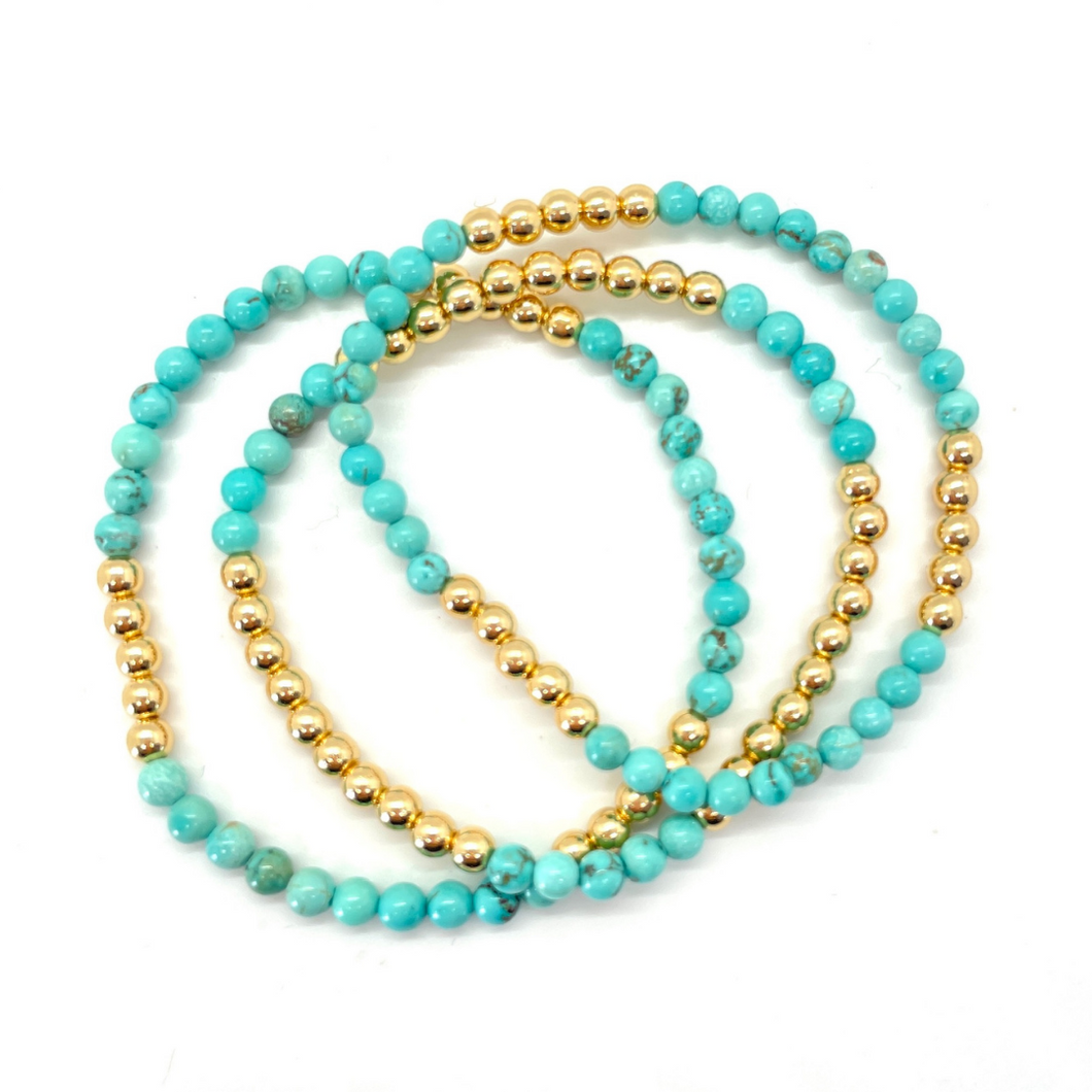 Gold Hematite and Turquoise Party Stack