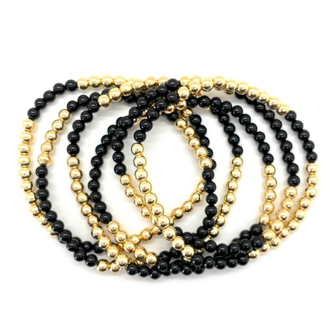 Gold Hematite and Black Onyx Party Stack