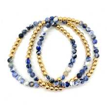 Load image into Gallery viewer, Gold Hematite and Sodalite Party Stack