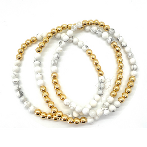 Gold Hematite and White Howlite Party Stack
